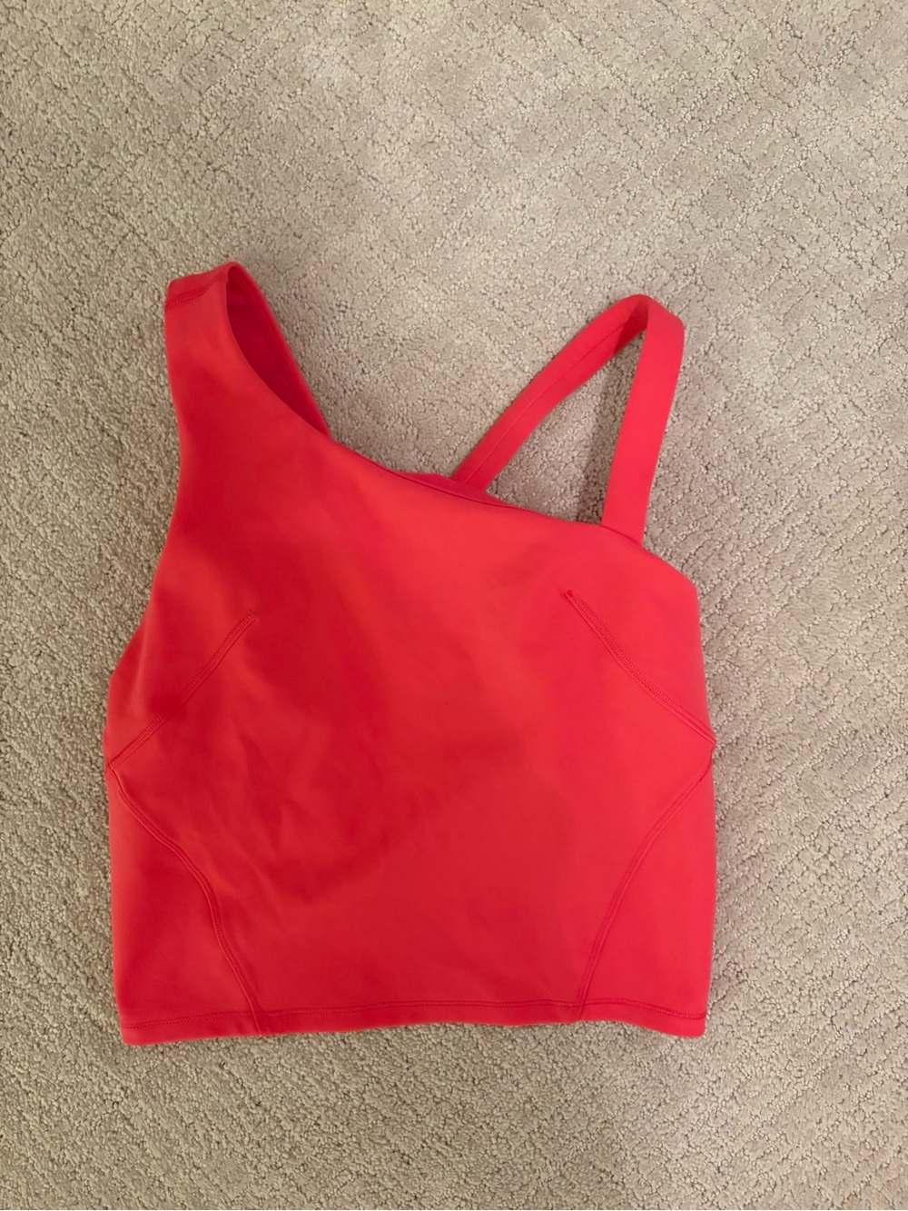 lululemon athletica Red Asymmetrical Strappy Crop Tank Top
